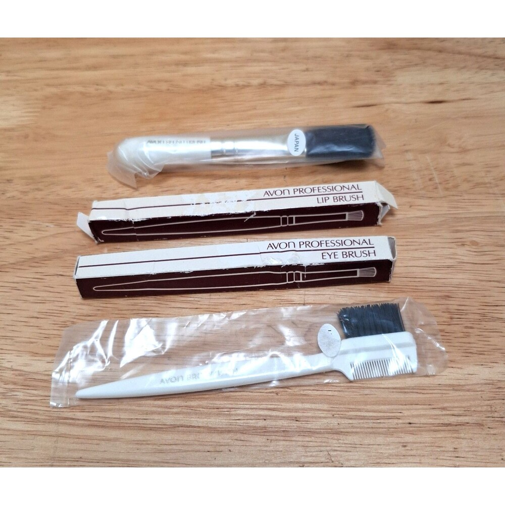 Vintage Avon Professional Eye Lip Blush Brush Eyebrow and Eyelash Comb Japan
